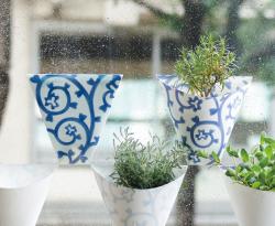 Blumentopf Stick-On Planter - blau
